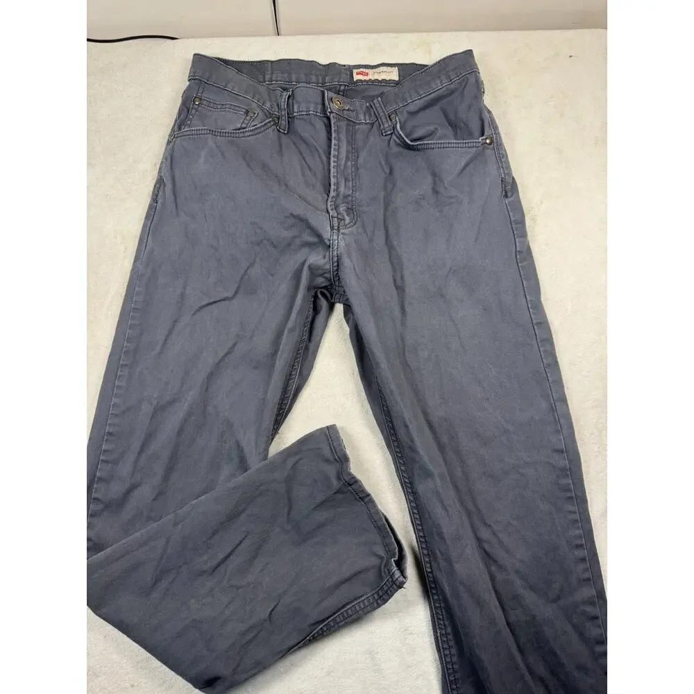 Wrangler Straight Fit Gray Jeans Men’s 31x30 Stretch Casual Pants